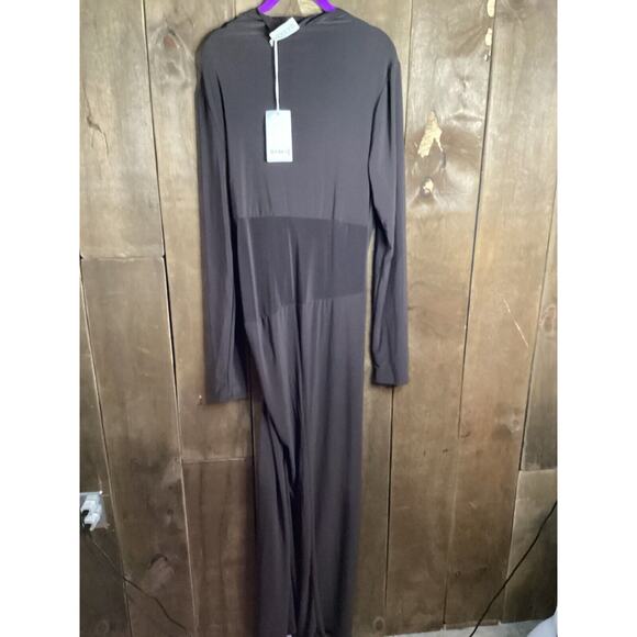 Daska Full Length Long Sleeve Dress Color Chocolate Size Medium - Picture 2 of 3